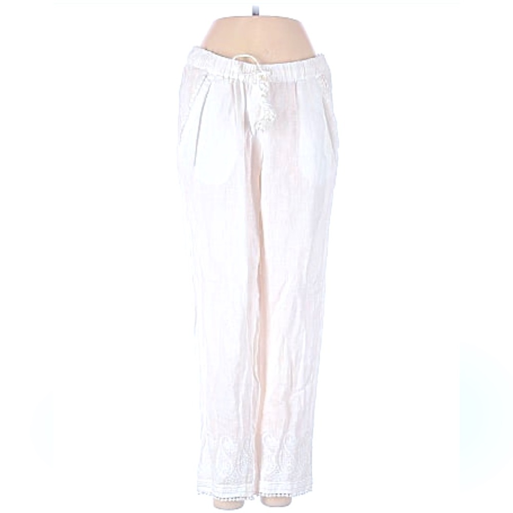 Calypso St. Barth ✨ White Linen Embroidered Pants ✨Size XXS